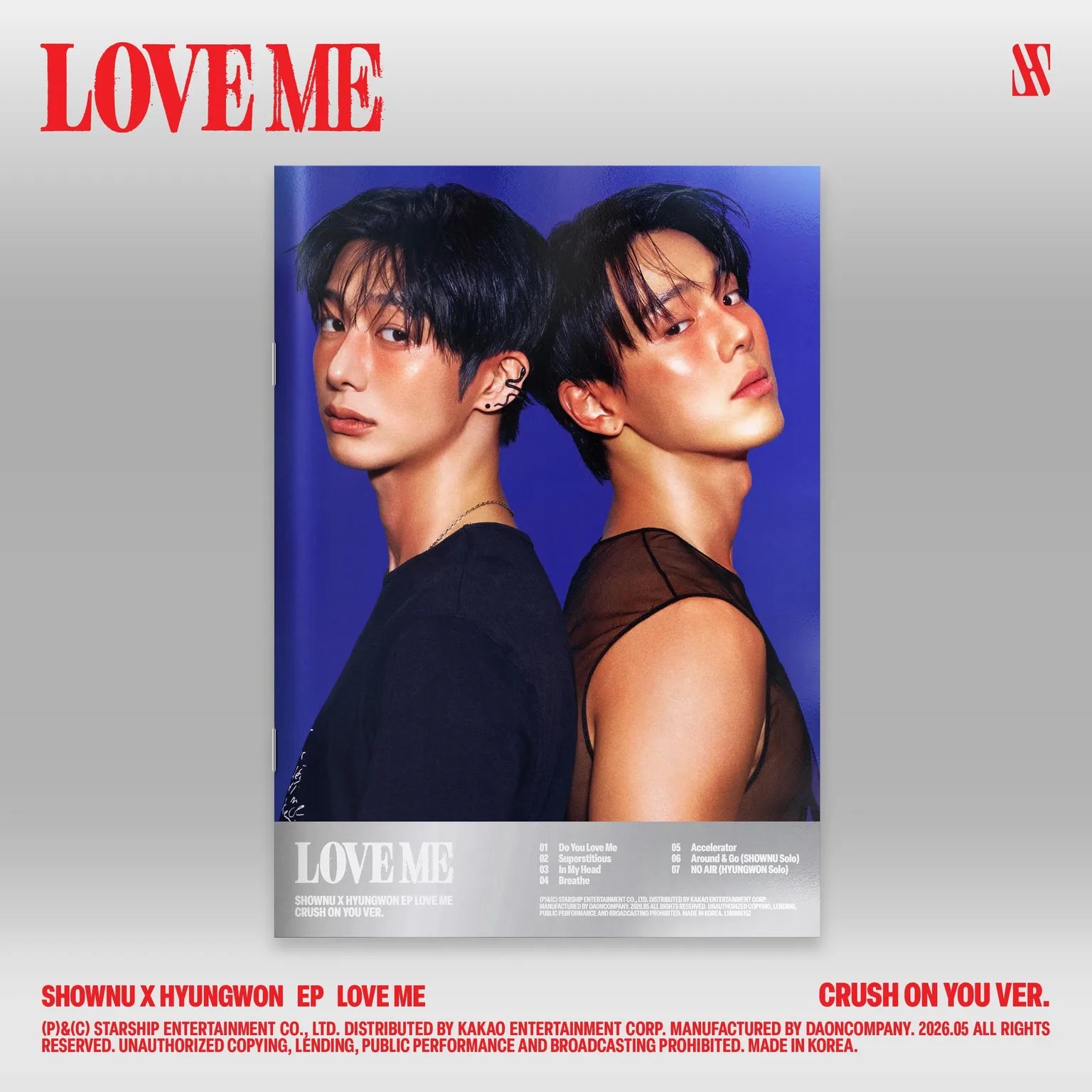 (PRE-ORDER) SHOWNU X HYUNGWON - EP [LOVE ME] (CRUSH ON YOU VER.) - LightUpK