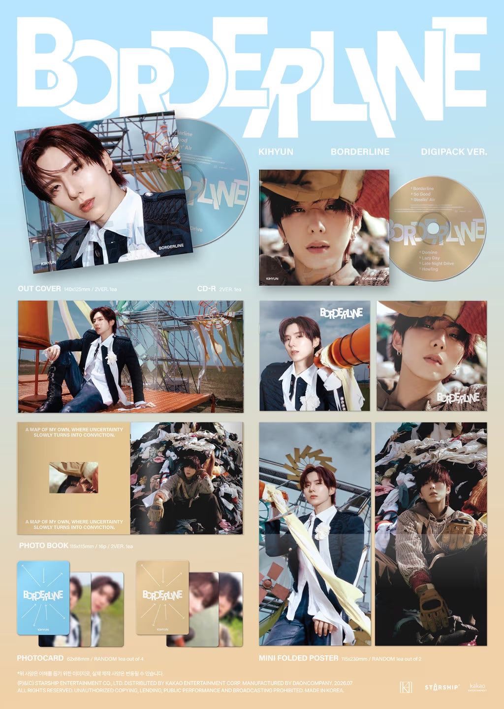 KIHYUN - EP [BORDERLINE] (DIGIPACK VER.) (2 VERSIONS)