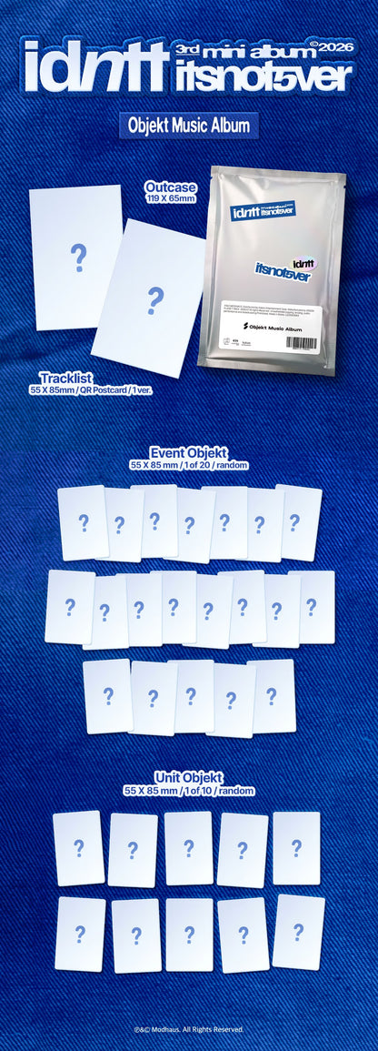(PRE-ORDER) IDNTT - 3RD MINI ALBUM [ITSNOTOVER] (OBJEKT MUSIC ALBUM)
