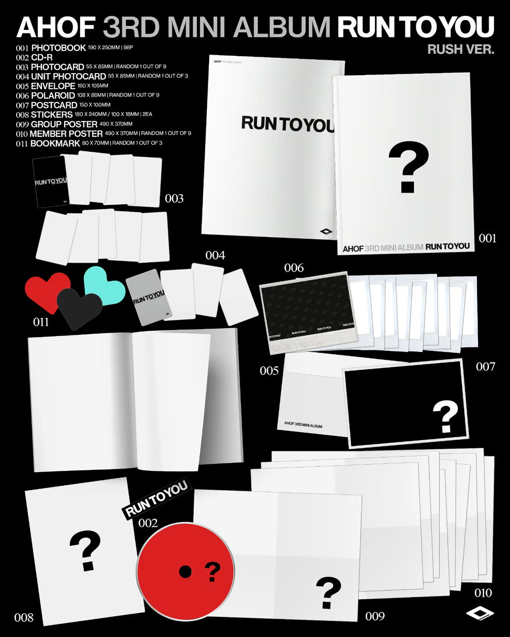 (PRE-ORDER) AHOF - 3RD MINI ALBUM [RUN TO YOU] (PHOTOBOOK VER.) (2 VERSIONS) RANDOM