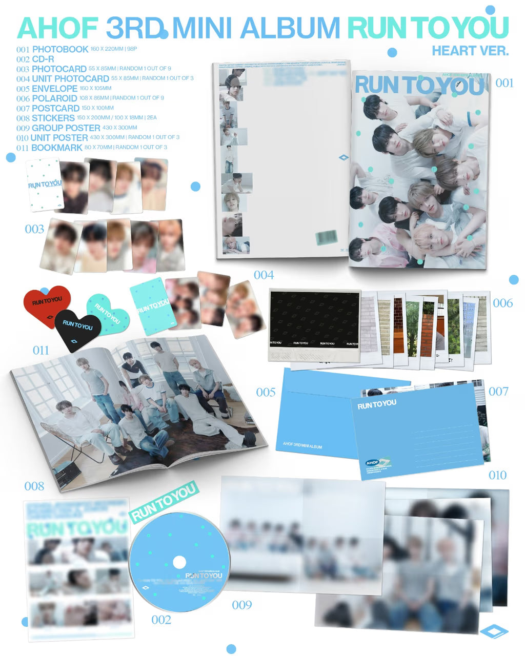 (PRÉCOMMANDE) AHOF - 3ÈME MINI ALBUM [RUN TO YOU] (VERSION PHOTOCARD) (2 VERSIONS) ALÉATOIRE