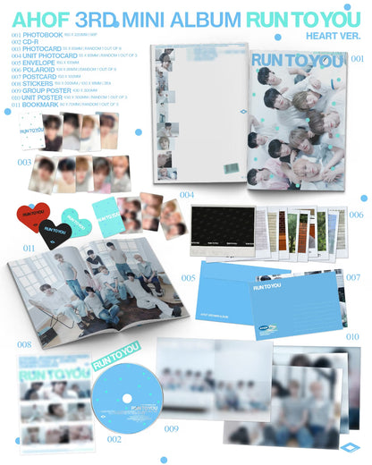 (PRÉCOMMANDE) AHOF - 3ÈME MINI ALBUM [RUN TO YOU] (VERSION PHOTOCARD) (2 VERSIONS) ALÉATOIRE