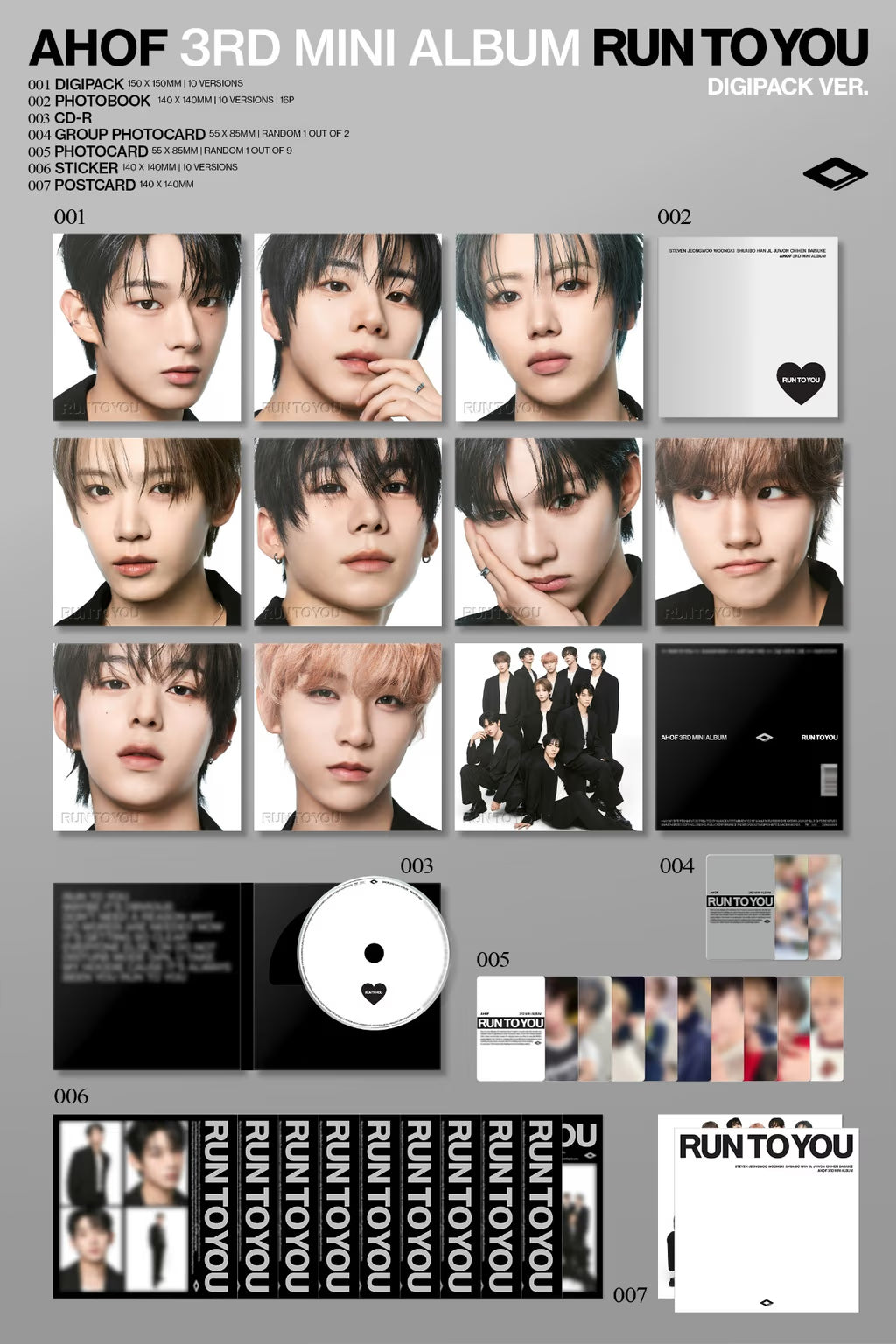 AHOF - 3RD MINI ALBUM [RUN TO YOU] (DIGIPACK VER.) (10 VERSIONS)