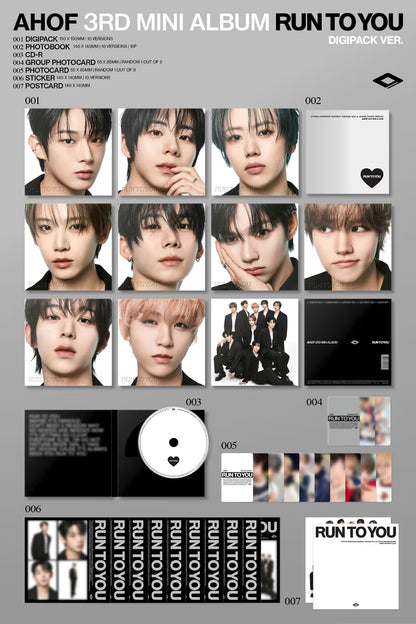 (PRE-ORDER) AHOF - 3RD MINI ALBUM [RUN TO YOU] (DIGIPACK VER.) (10 VERSIONS) RANDOM