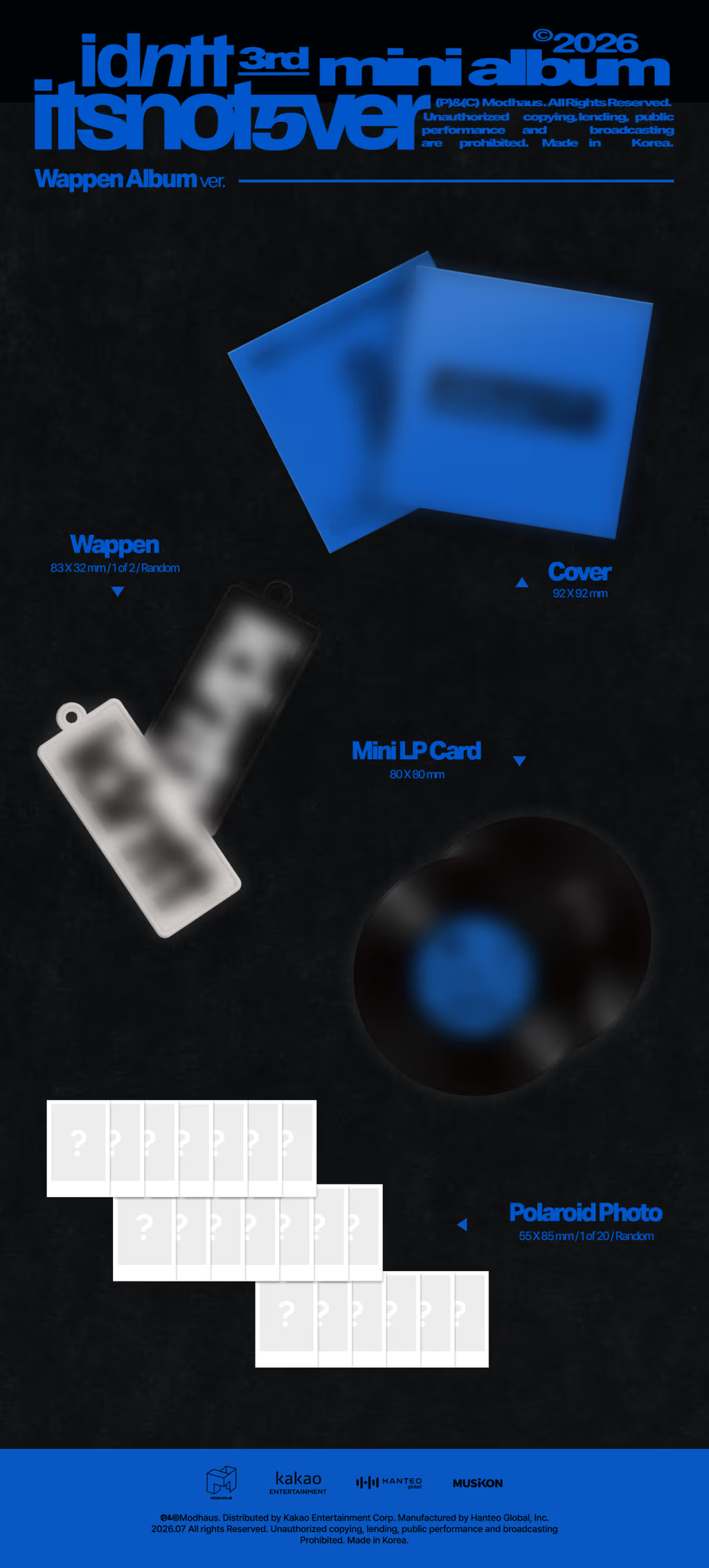 (PRE-ORDER) IDNTT - 3RD MINI ALBUM [ITSNOTOVER] (WAPPEN ALBUM)