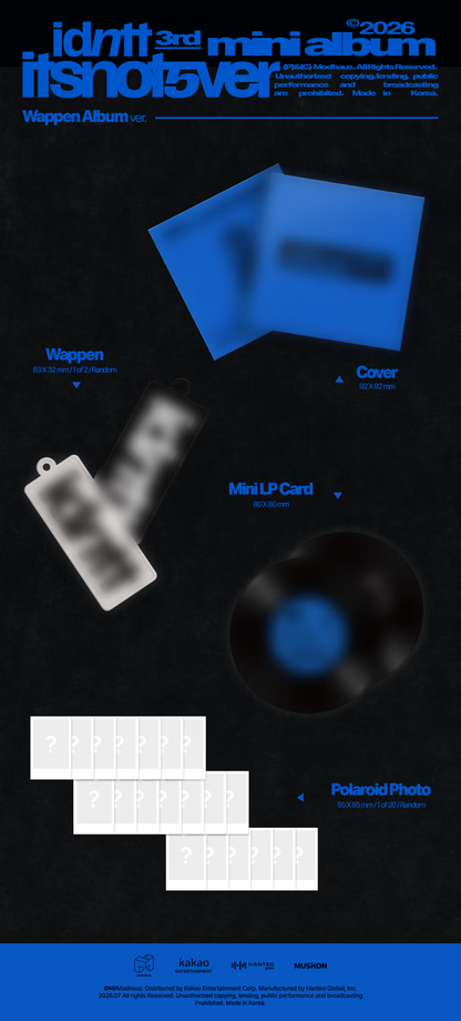 (PRE-ORDER) IDNTT - 3RD MINI ALBUM [ITSNOTOVER] (WAPPEN ALBUM)