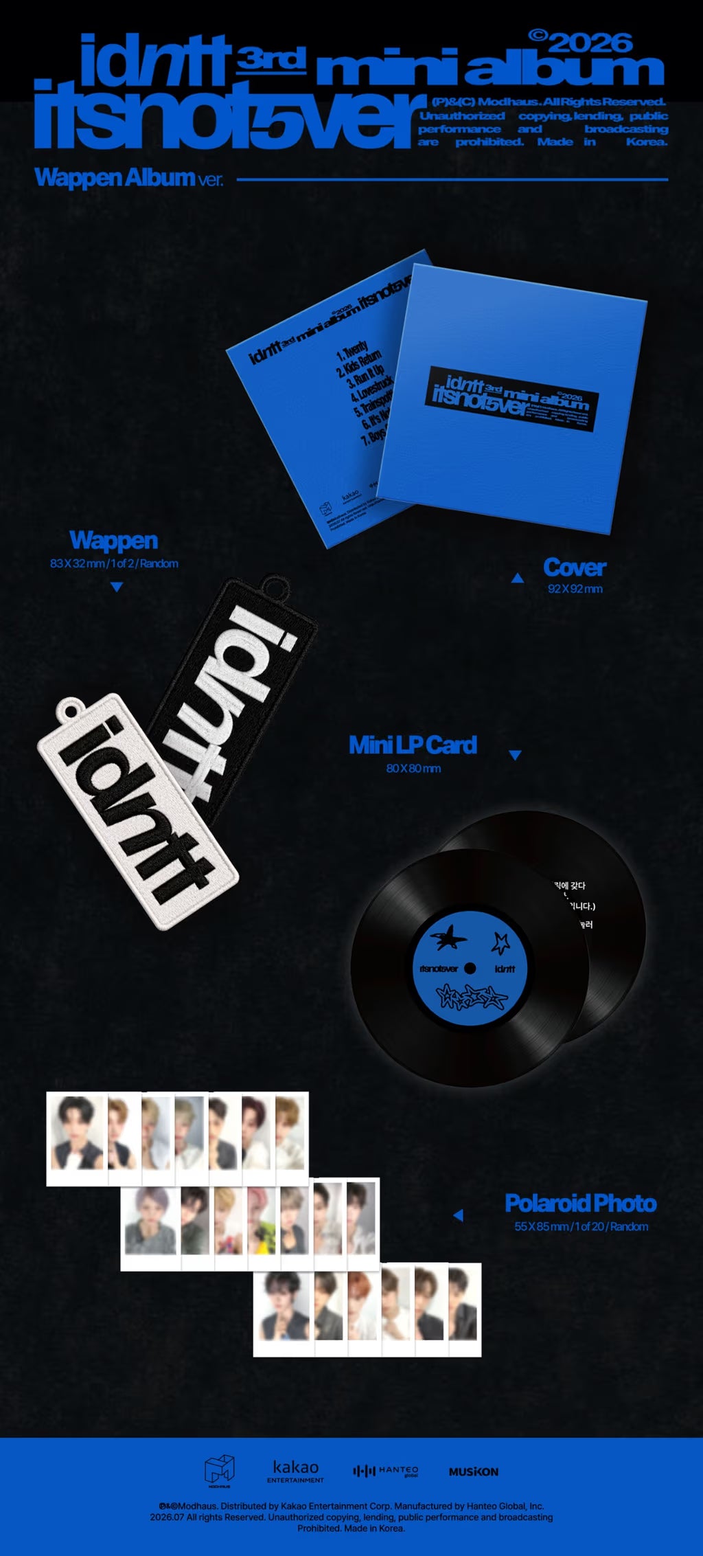 (PRE-ORDER) IDNTT - 3RD MINI ALBUM [ITSNOTOVER] (WAPPEN ALBUM)