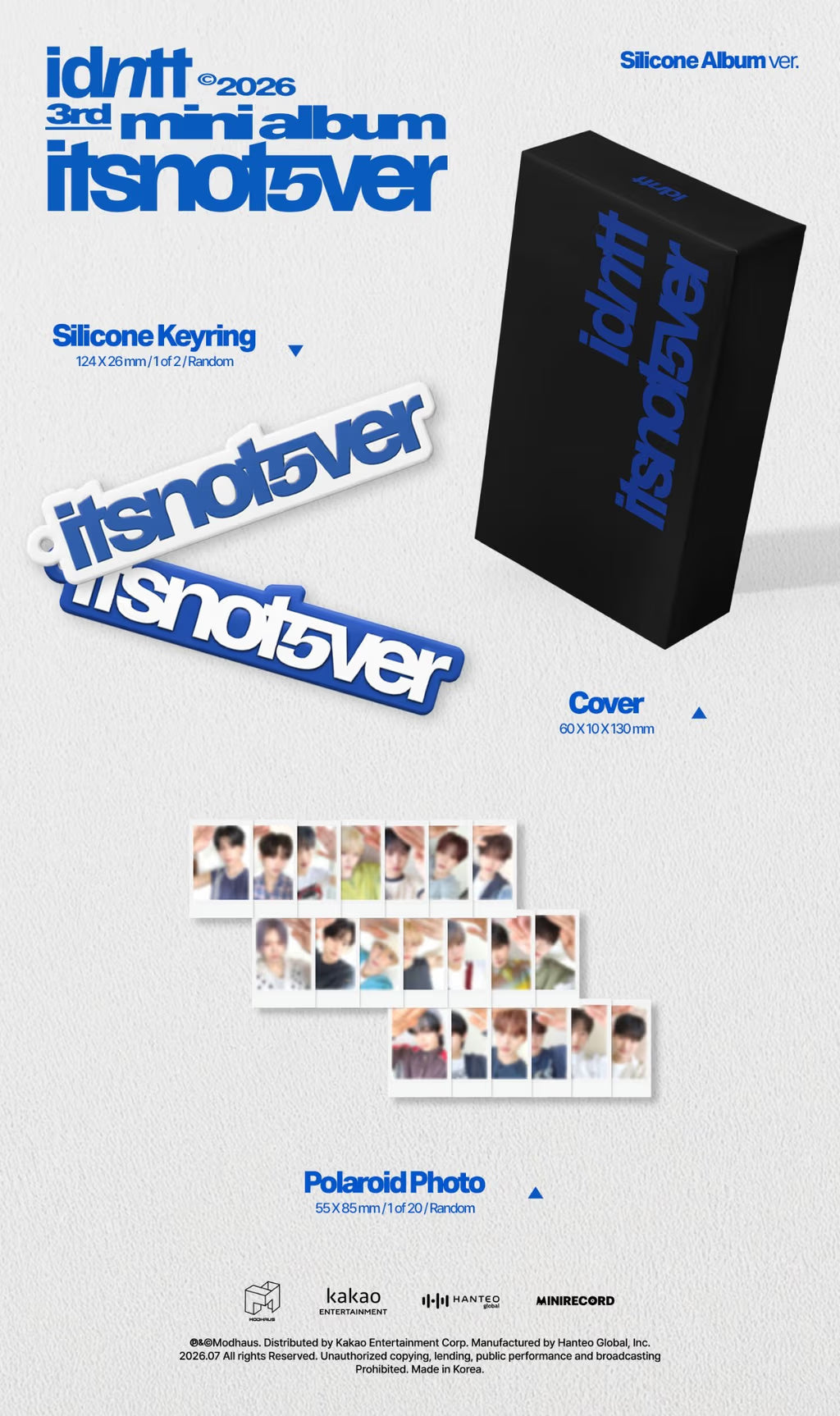 IDNTT - 3RD MINI ALBUM [ITSNOTOVER] (SILICONE ALBUM) (2 VERSIONS) RANDOM