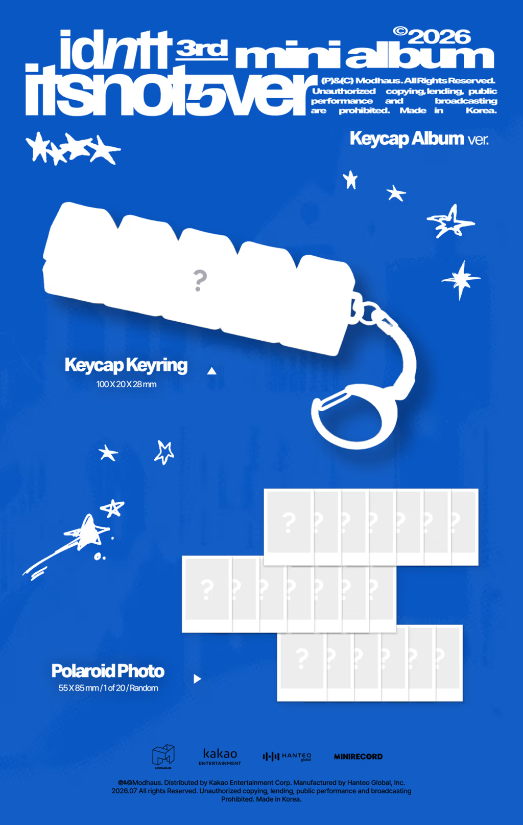 (PRE-ORDER) IDNTT - 3RD MINI ALBUM [ITSNOTOVER] (KEYCAP ALBUM)