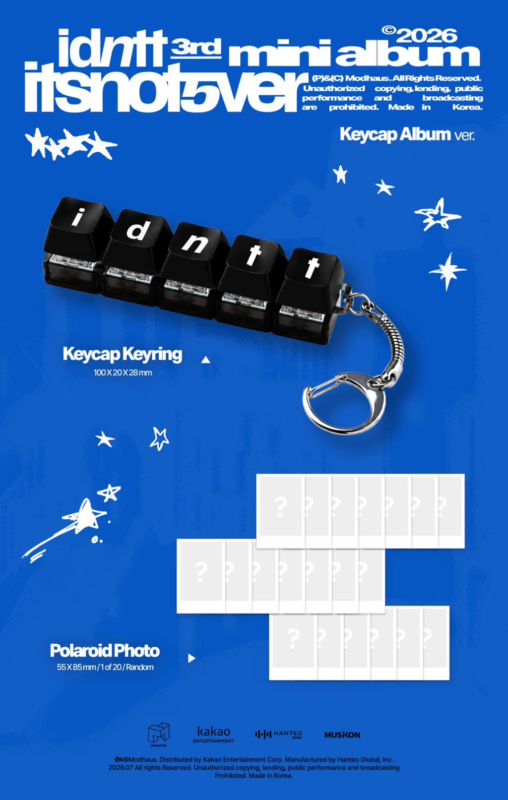 (PRE-ORDER) IDNTT - 3RD MINI ALBUM [ITSNOTOVER] (KEYCAP ALBUM)
