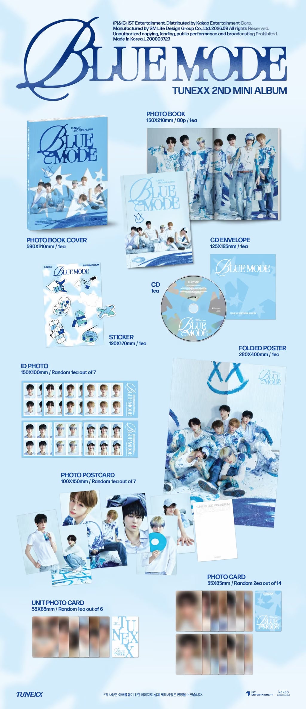 (PRE-ORDER) TUNEXX - 2ND MINI ALBUM [BLUE MODE] (2 VERSIONS) RANDOM