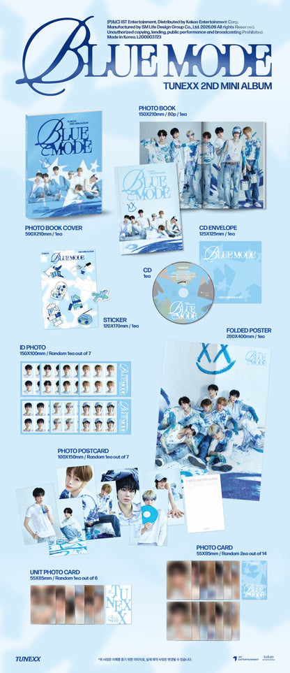 (PRE-ORDER) TUNEXX - 2ND MINI ALBUM [BLUE MODE] (2 VERSIONS) RANDOM