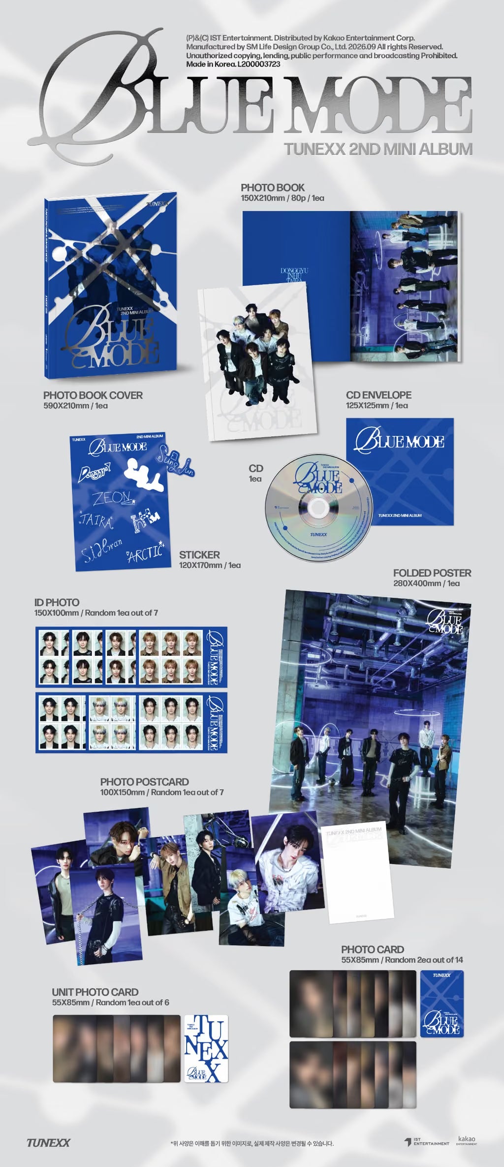 (PRE-ORDER) TUNEXX - 2ND MINI ALBUM [BLUE MODE] (2 VERSIONS) RANDOM