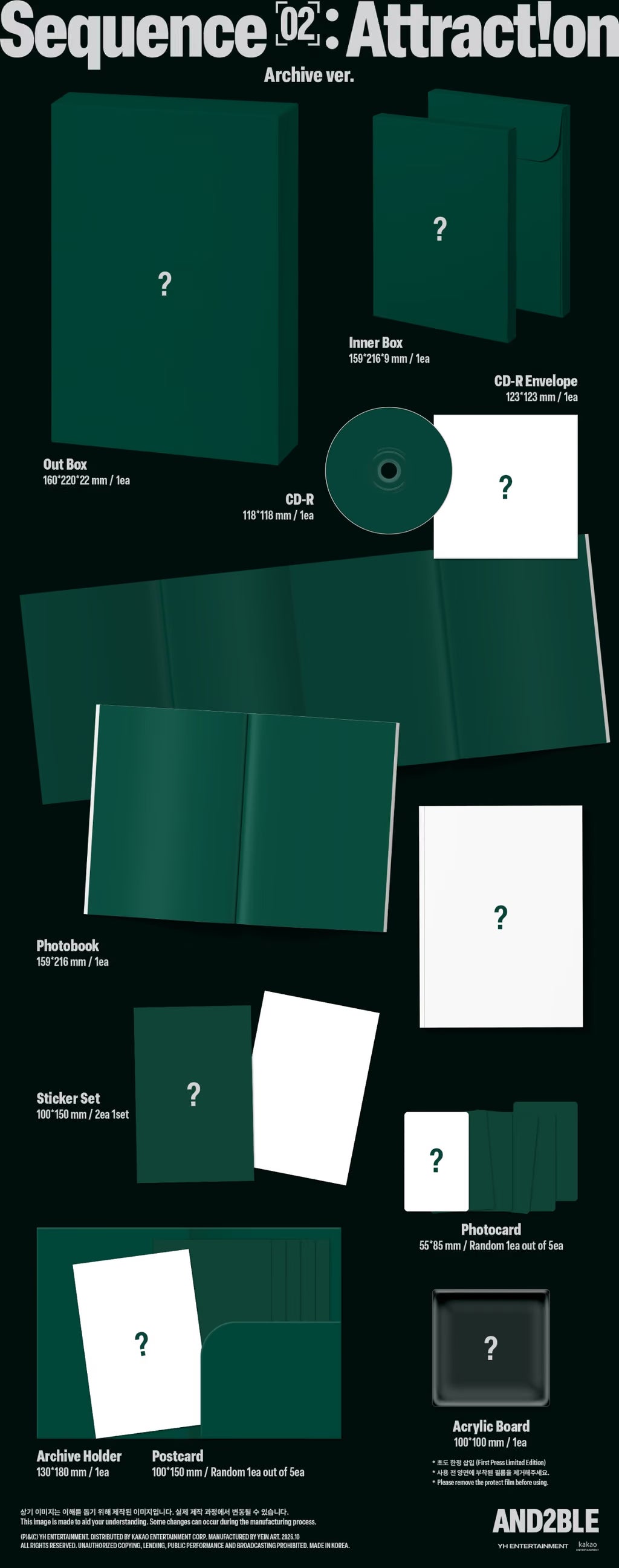 (PRE-ORDER) AND2BLE - 2ST MINI ALBUM [SEQUENCE 02: ATTRACTION] (3 VERSIONS) RANDOM