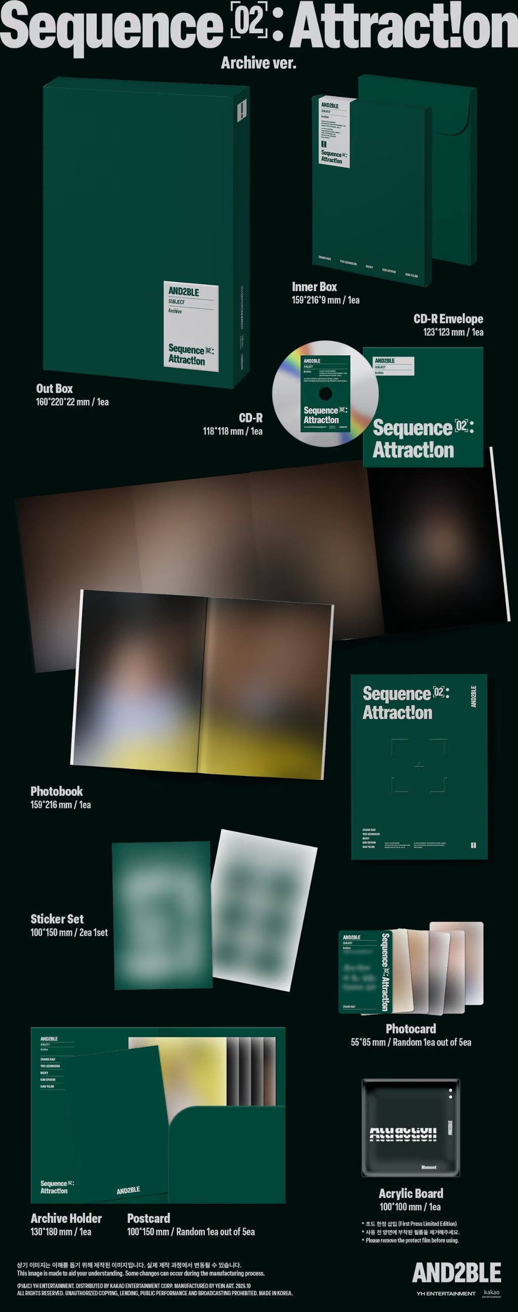 (PRE-ORDER) AND2BLE - 2ST MINI ALBUM [SEQUENCE 02: ATTRACTION] (3 VERSIONS) RANDOM - LightUpK