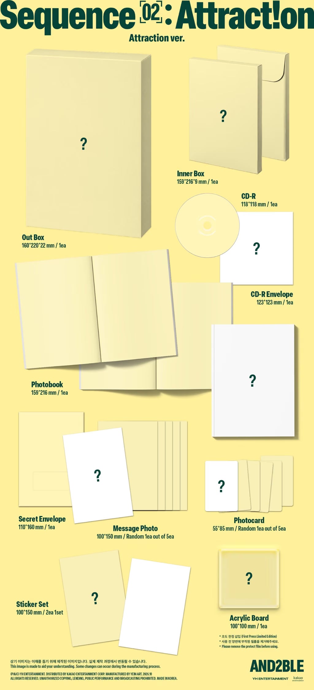 (PRE-ORDER) AND2BLE - 2ST MINI ALBUM [SEQUENCE 02: ATTRACTION] (3 VERSIONS) RANDOM