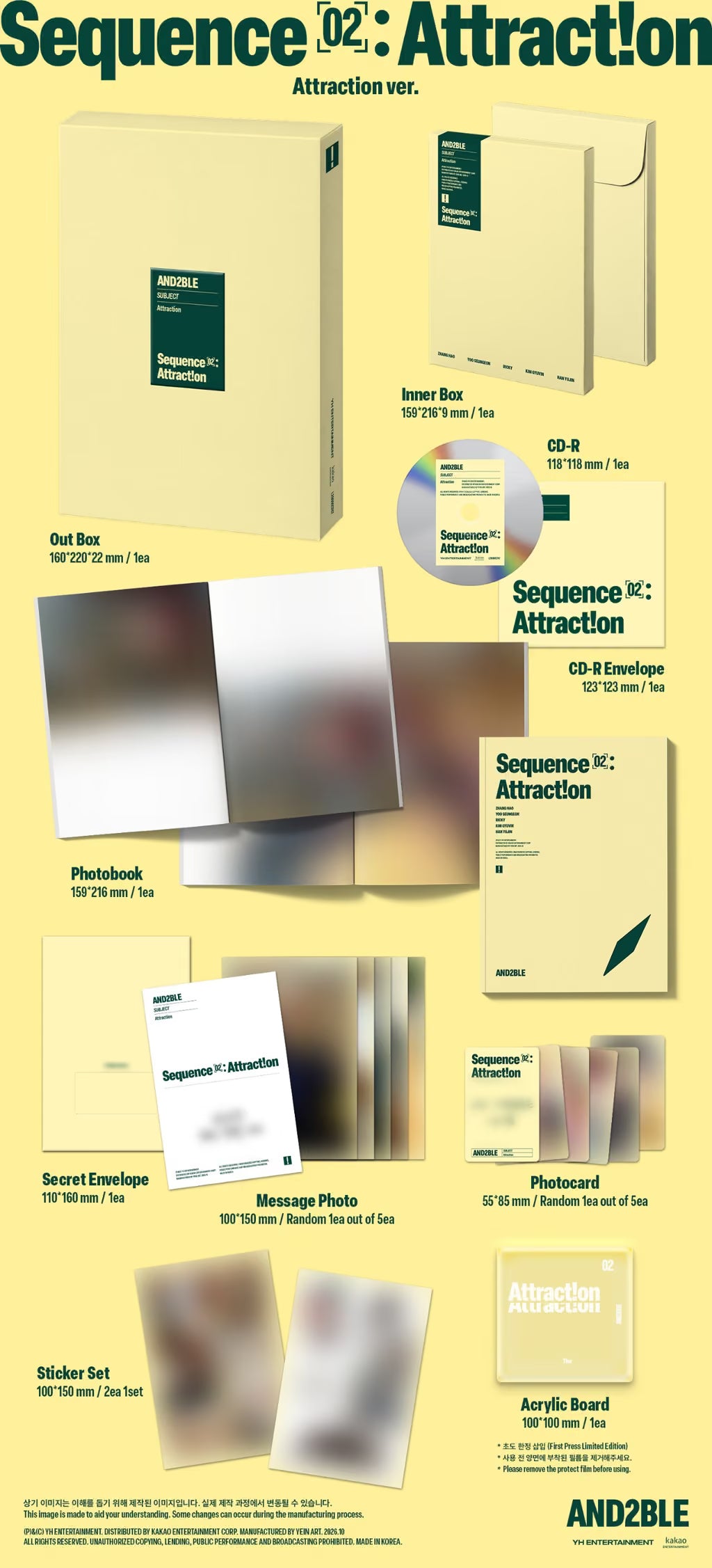 (PRE-ORDER) AND2BLE - 2ST MINI ALBUM [SEQUENCE 02: ATTRACTION] (3 VERSIONS) RANDOM - LightUpK