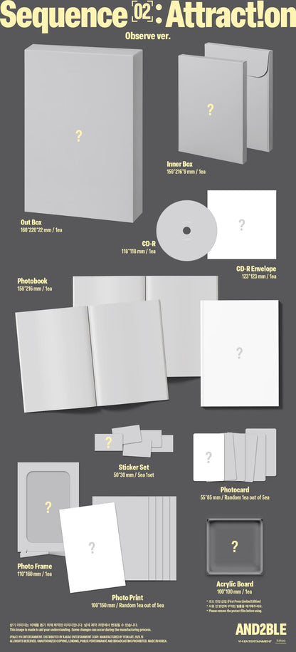 (PRE-ORDER) AND2BLE - 2ST MINI ALBUM [SEQUENCE 02: ATTRACTION] (3 VERSIONS) RANDOM