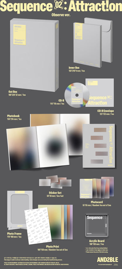 (PRE-ORDER) AND2BLE - 2ST MINI ALBUM [SEQUENCE 02: ATTRACTION] (3 VERSIONS) RANDOM - LightUpK