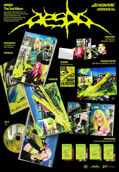 (PRE-ORDER) AESPA - 2ND ALBUM [LEMONADE] (LEMONADE VER.) (2 VERSIONS) RANDOM - LightUpK