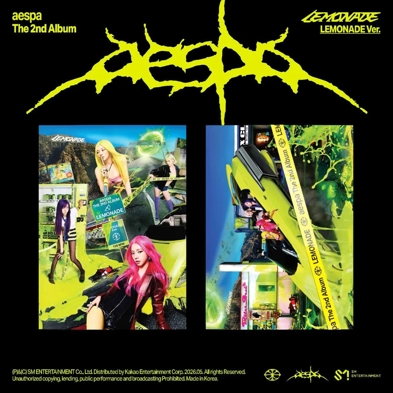 (PRE-ORDER) AESPA - 2ND ALBUM [LEMONADE] (LEMONADE VER.) (2 VERSIONS) RANDOM - LightUpK