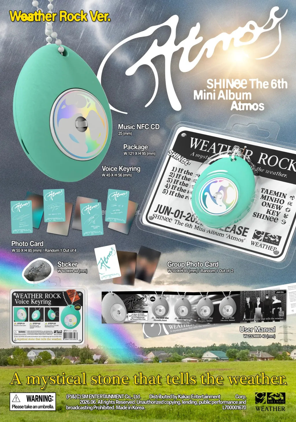 (PRE-ORDER) SHINEE - 6TH MINI ALBUM [ATMOS] (WEATHER ROCK VER.)