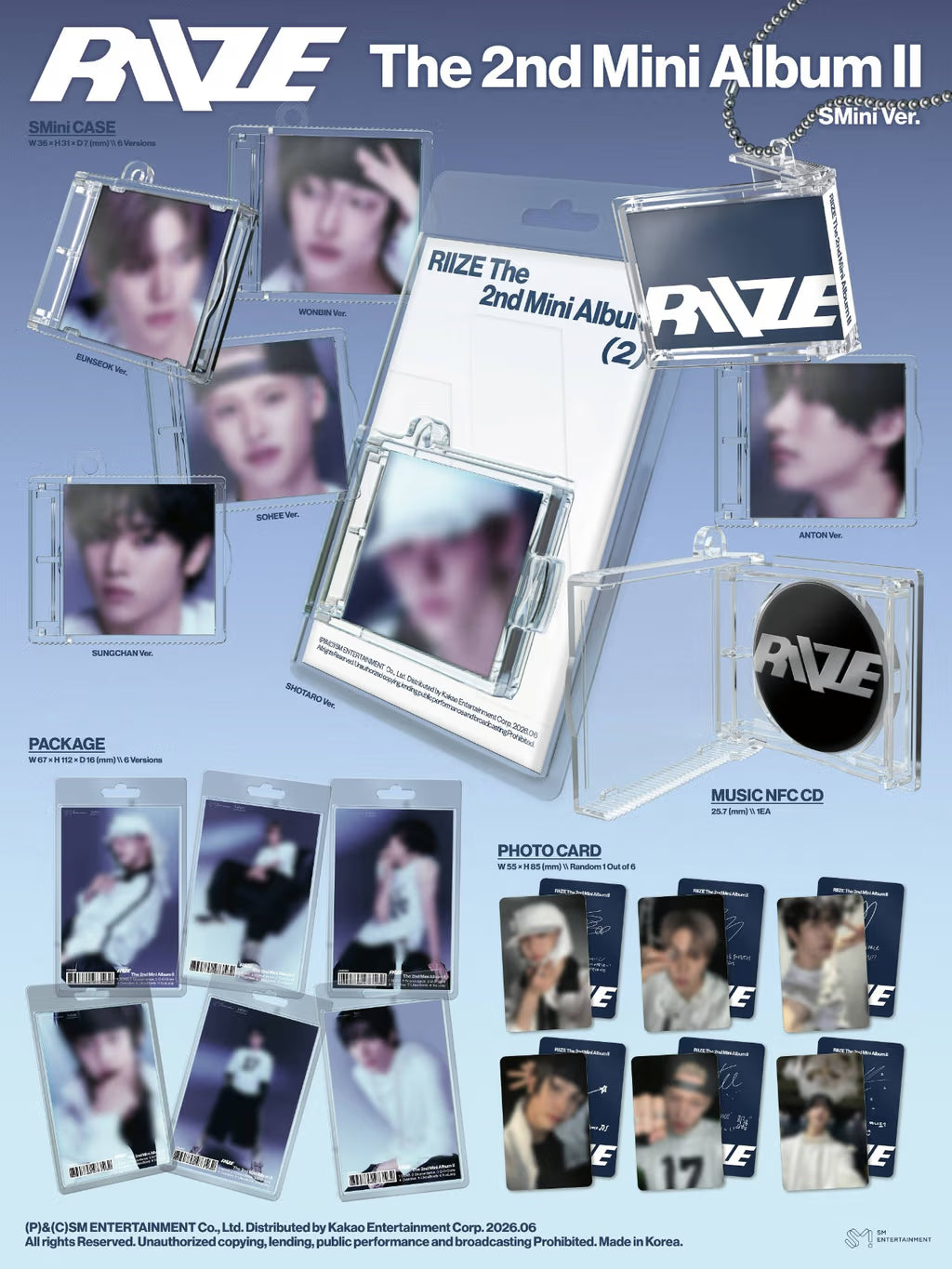 (PRE-ORDER) RIIZE - 2ND MINI ALBUM [II] (SMINI VER.) (6 VERSIONS) RANDOM