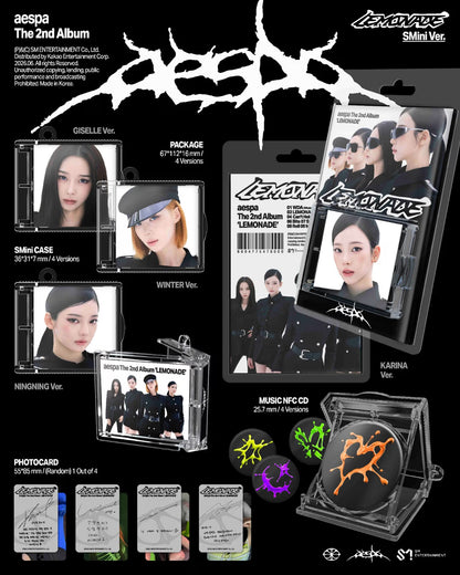 AESPA - 2ND ALBUM [LEMONADE] (SMINI VER.) (4 VERSIONS)