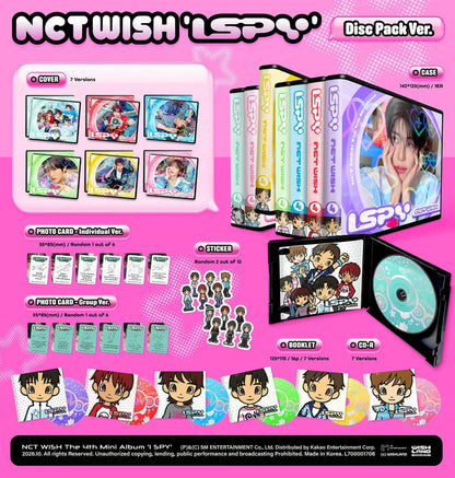 (PRE-ORDER) NCT WISH - 4TH MINI ALBUM [I SPY] (DISC PACK VER.) (7 VERSIONS) RANDOM - LightUpK