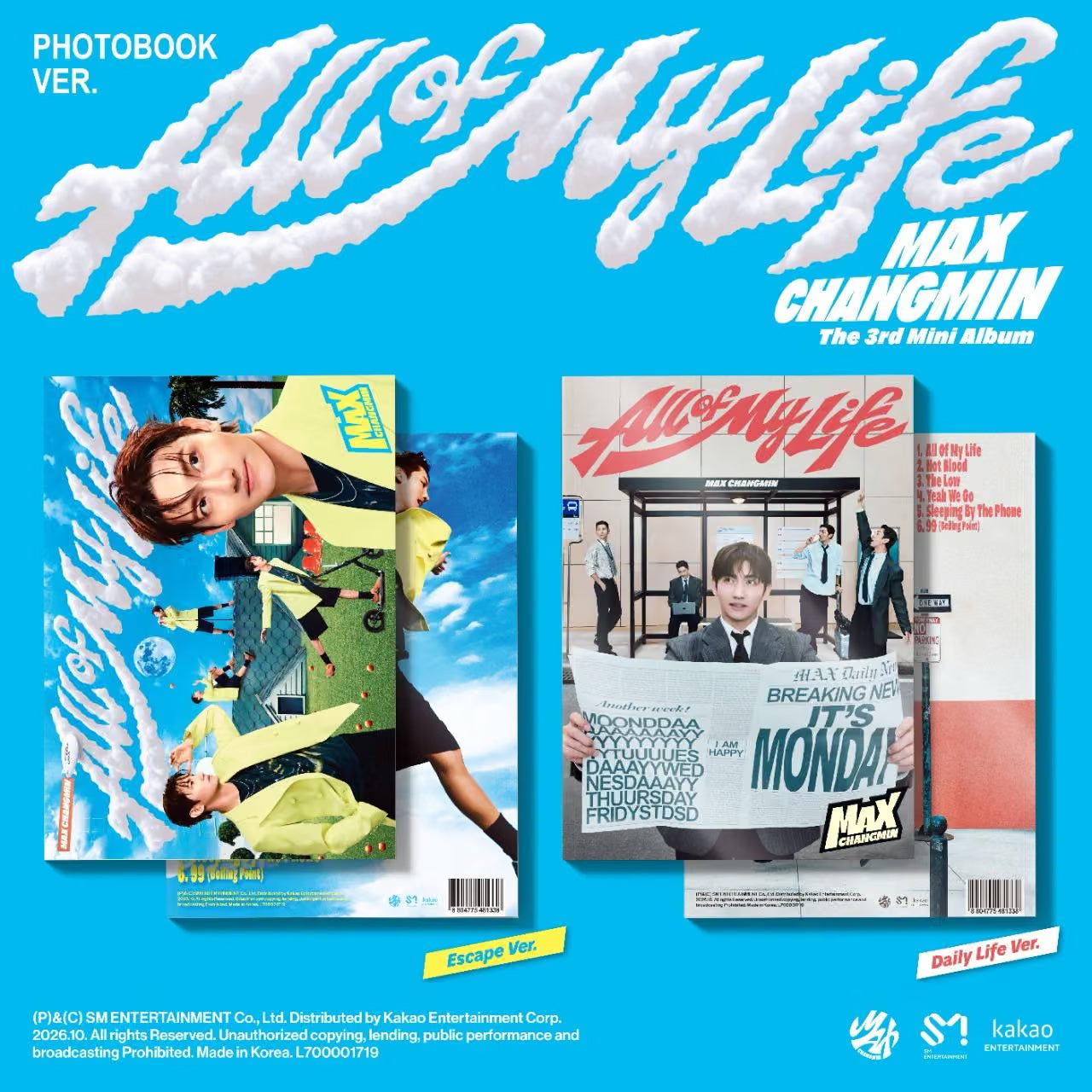 (PRE-ORDER) MAX - 3RD MINI ALBUM [ALL OF MY LIFE] (PHOTOBOOK VER.) (2 VERSIONS) RANDOM