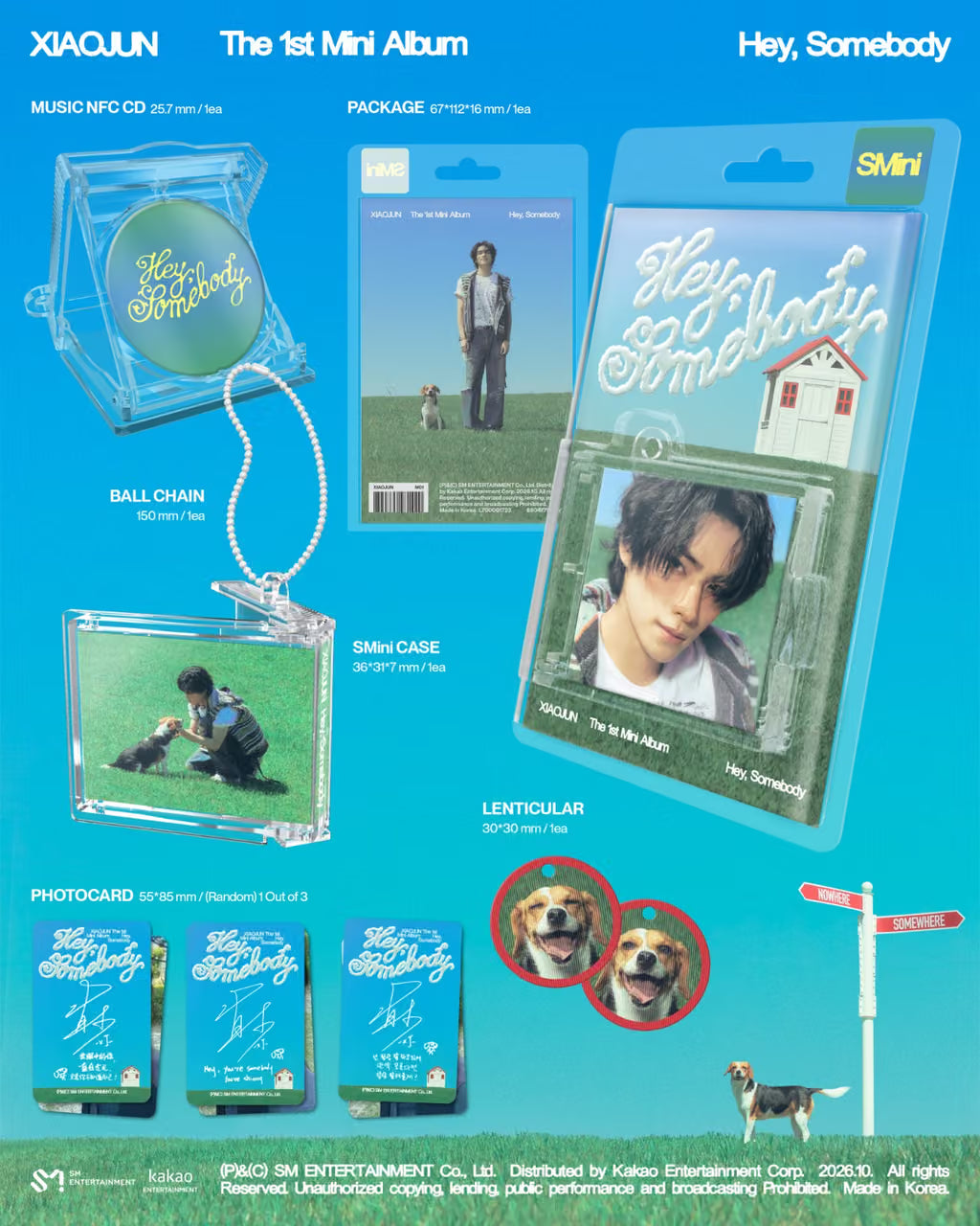 (PRE-ORDER) XIAOJUN - 1ST MINI ALBUM [HEY, SOMEBODY] (SMINI VER.) - LightUpK