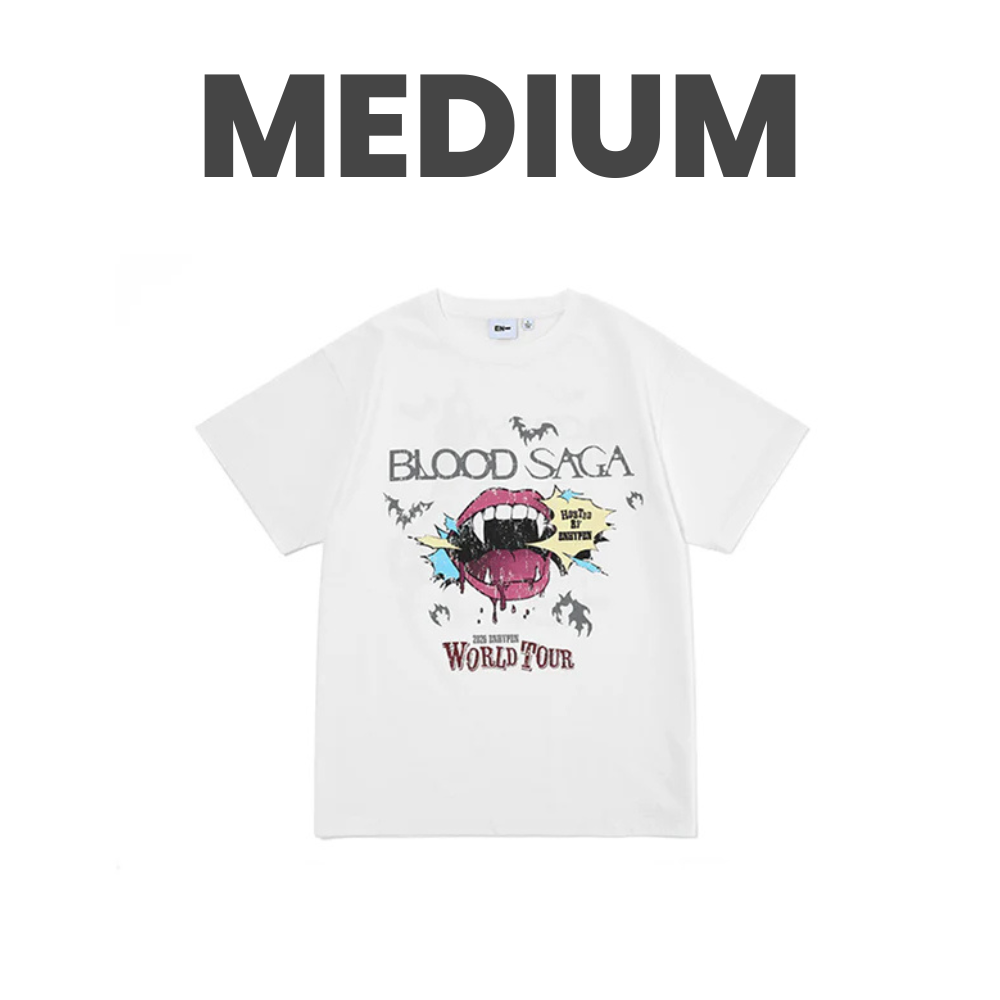 ENHYPEN - BLOOD SAGA WORLD TOUR OFFICIAL MD S/S T-SHIRT (WHITE) (2 SIZES)