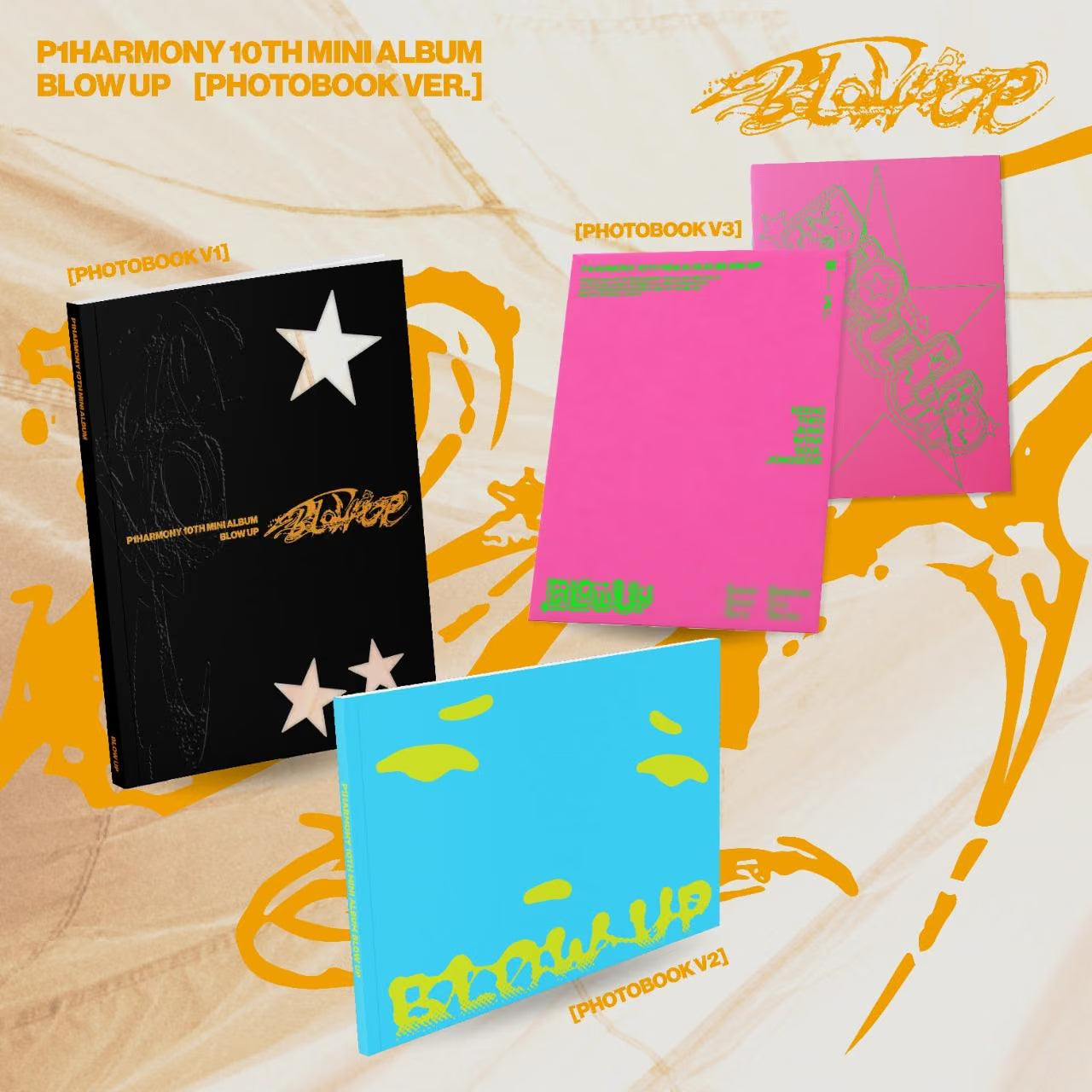 (PRE-ORDER) P1HARMONY - 10TH MINI ALBUM [BLOW UP] (PHOTOBOOK VER.) (3 VERSIONS) RANDOM - LightUpK