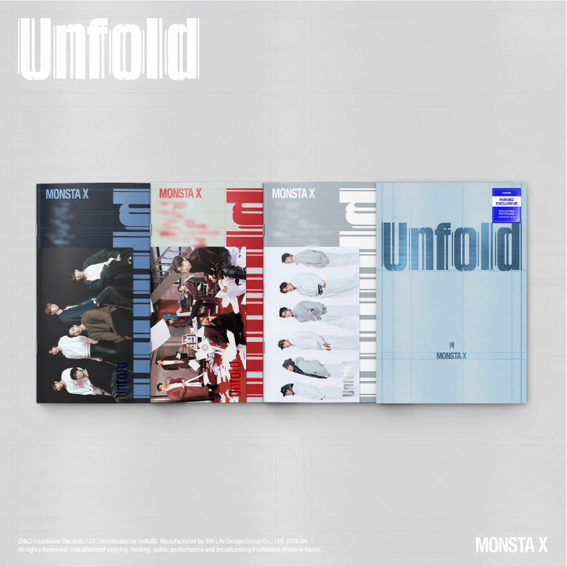 (PRE-ORDER) [HELLO82] [POP-UP EXCLUSIVE] MONSTA X - UNFOLD (4 VERSIONS) - LightUpK