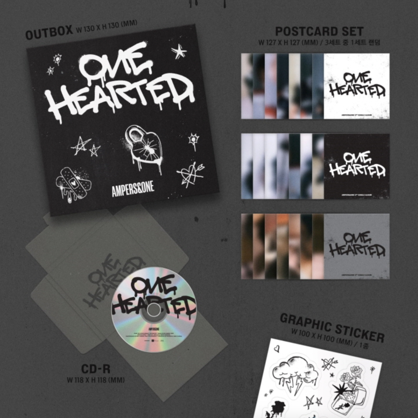 AMPERS&ONE - 2ND SINGLE ALBUM [ONE HEARTED] (POSTCARD VER.)