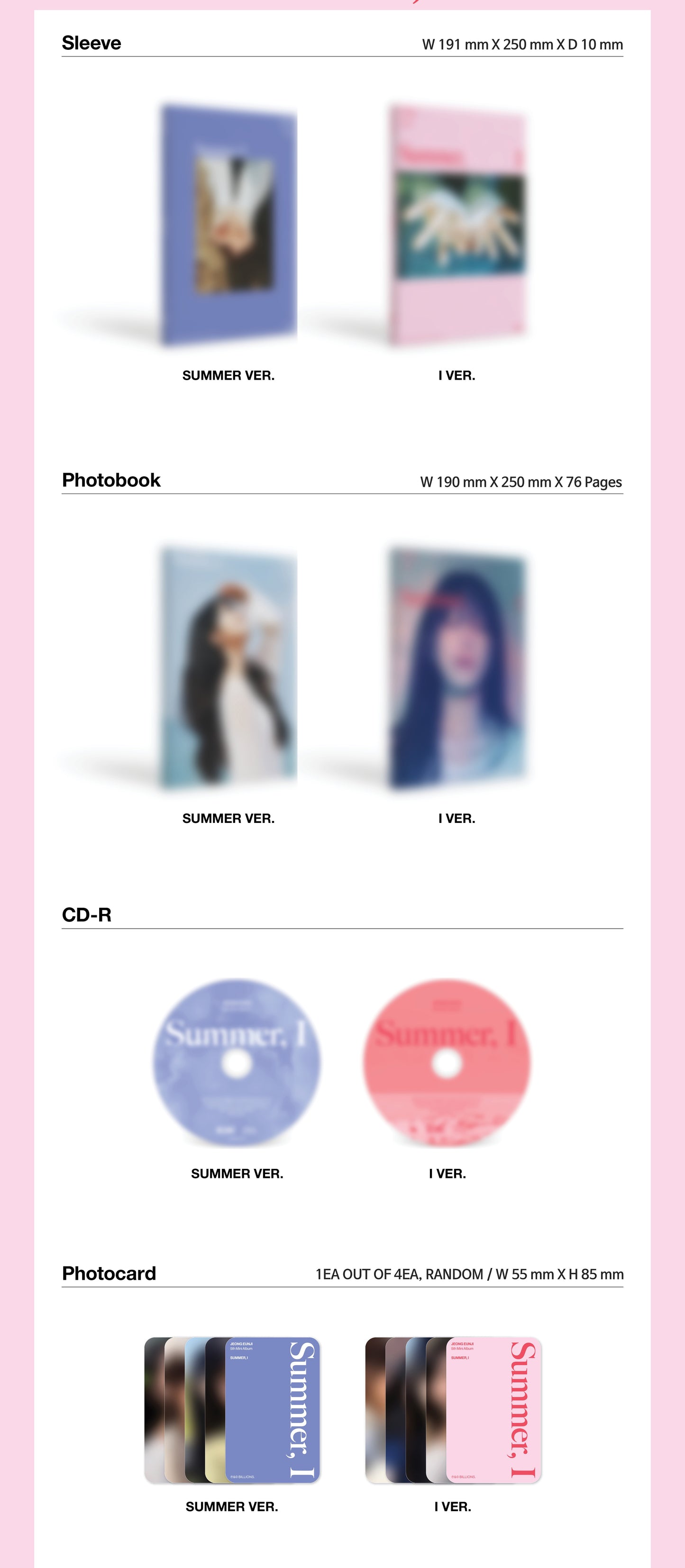 JEONG EUN JI - 5TH MINI ALBUM [SUMMER, I] (2 VERSIONS)