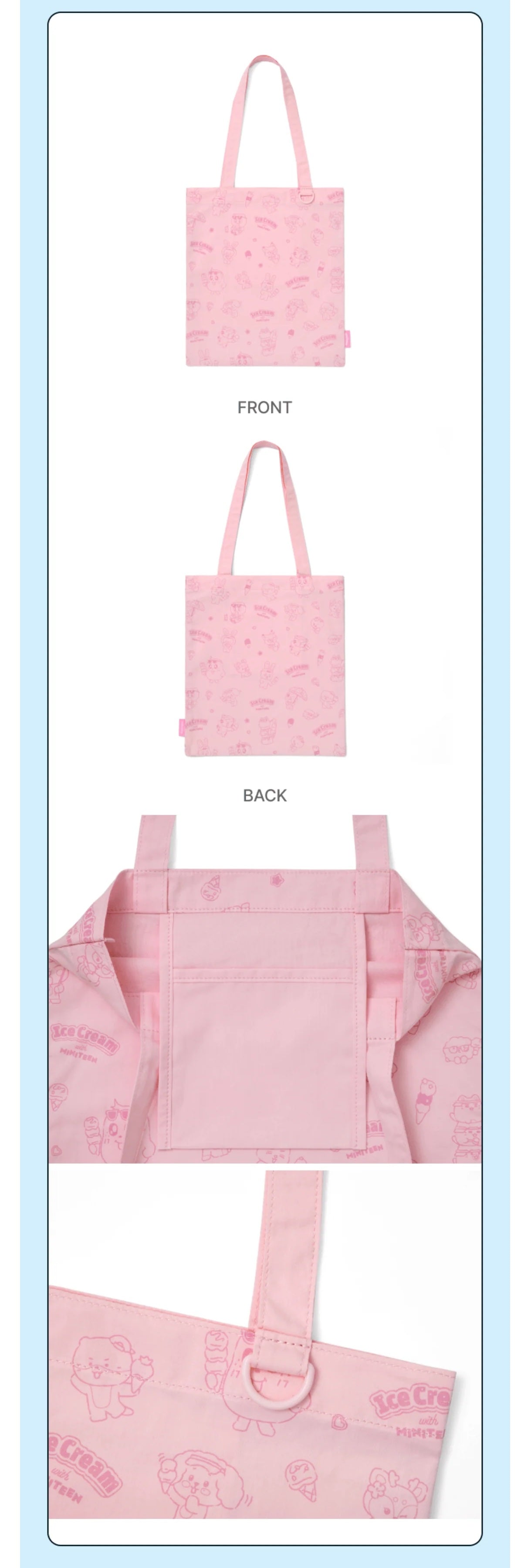 (PRE-ORDER) SEVENTEEN - ICE CREAM WITH MINITEEN CHARACTER POP UP OFFICIAL MD TOTE BAG