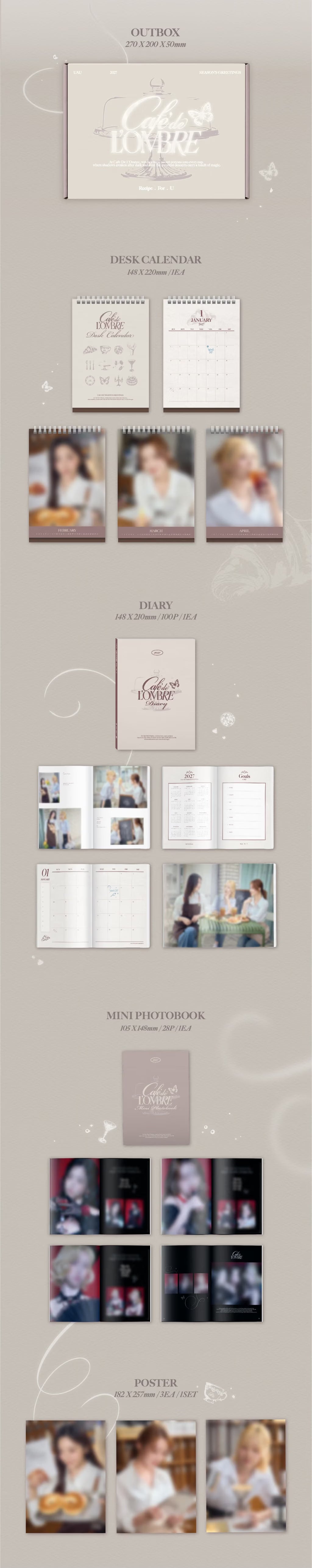 (PRE-ORDER) UAU - 2027 SEASON'S GREETINGS [CAFE DE L'OMBRE_RECIPE . FOR . U]