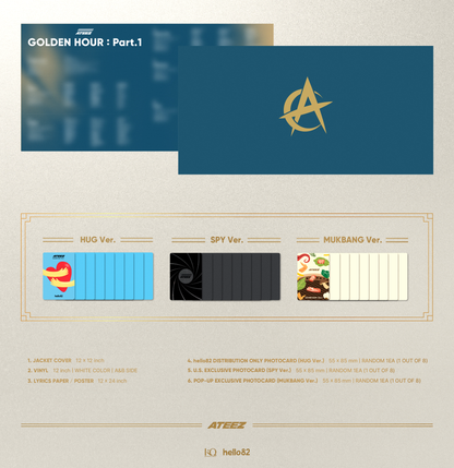 [HELLO82 EXCLUSIF] [POP-UP EXCL.] ATEEZ - GOLDEN HOUR : PART 1 (VINYL VER.)