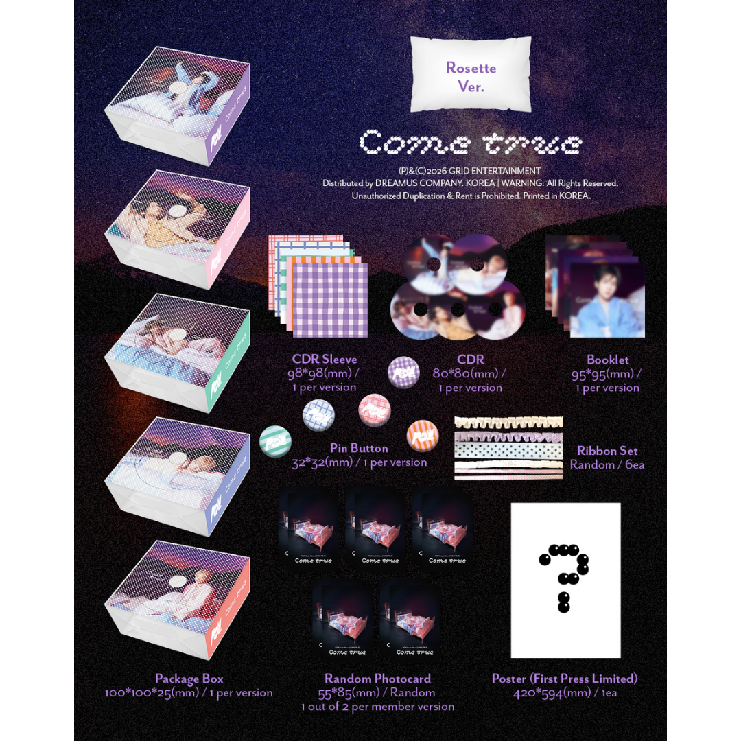 POW - SINGLE ALBUM [COME TRUE] ROSETTE VER. (5 VERSIONS) RANDOM - LightUpK