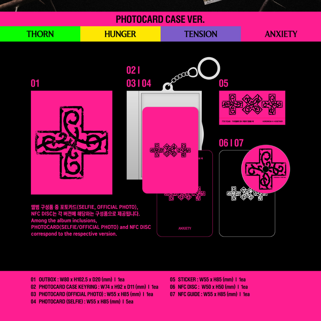(PRE-ORDER) TOMORROW X TOGETHER (TXT) - 7TH YEAR: WHEN THE WIND PAUSED AMONG THE THORNS ((PHOTOCARD CASE VER.) (4 VERSIONS) RANDOM - LightUpK