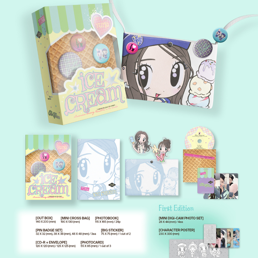 (PRE-ORDER) YUNA (ITZY) - 1ST MINI ALBUM [ICE CREAM] MINI BAG VER. (MD VER.) - LightUpK