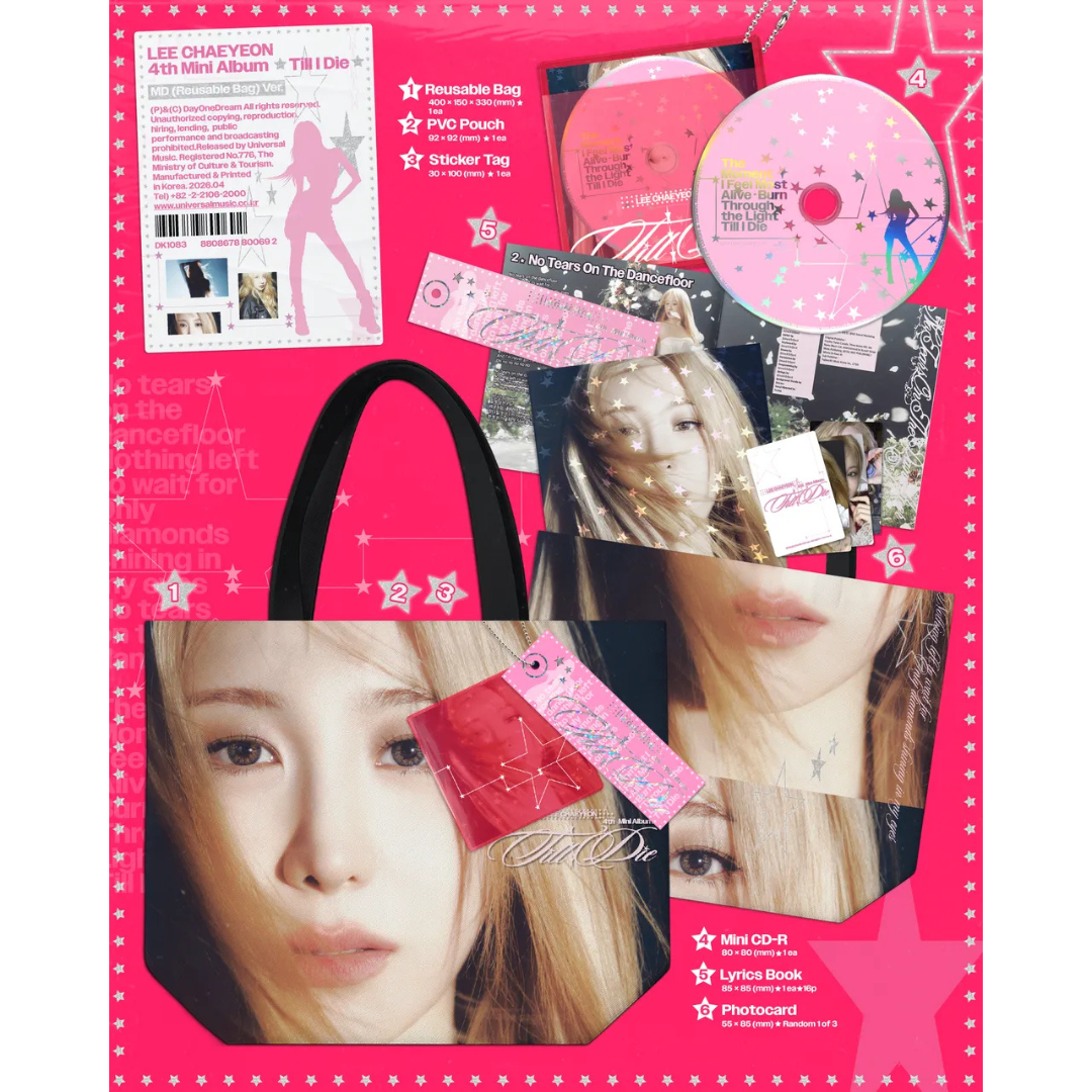 (PRE-ORDER) LEE CHAE YEON - 4TH MINI ALBUM [TILL I DIE] MD (REUSABLE BAG) VER.) - LightUpK