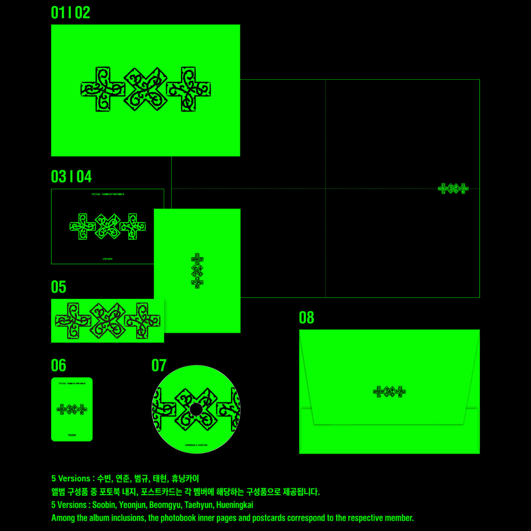 (PRE-ORDER) TOMORROW X TOGETHER (TXT) - 7TH YEAR: WHEN THE WIND PAUSED AMONG THE THORNS (THORN VER.) (5 VERSIONS) RANDOM - LightUpK