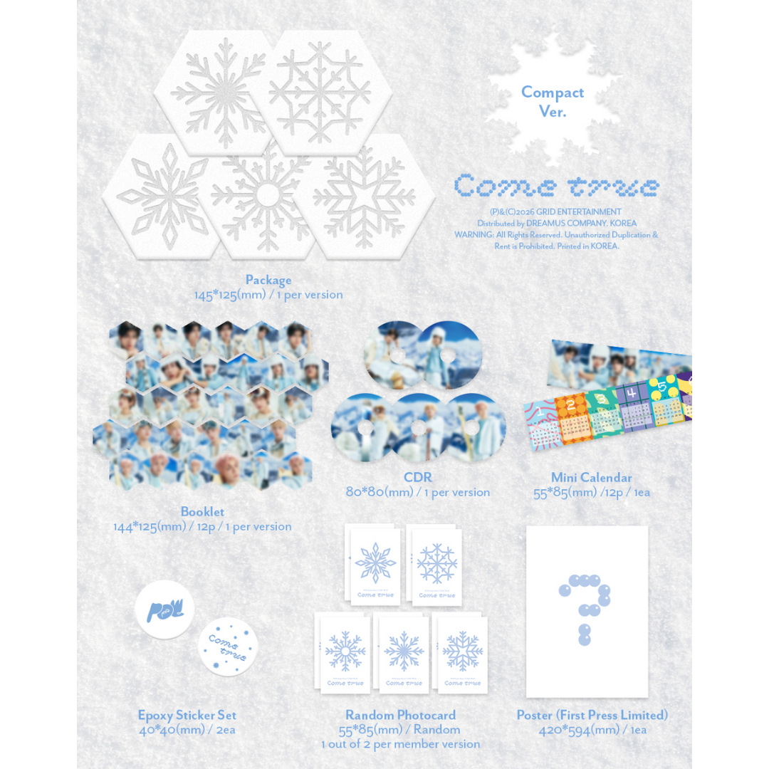 POW - SINGLE ALBUM [COME TRUE] COMPACT VER. (5 VERSIONS) RANDOM - LightUpK