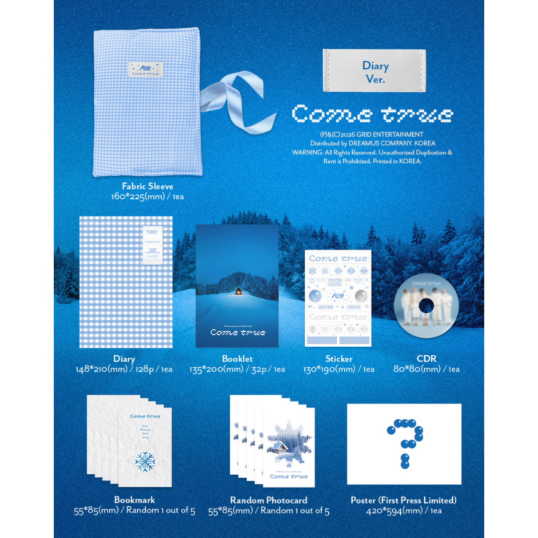POW - SINGLE ALBUM [COME TRUE] DIARY VER. - LightUpK