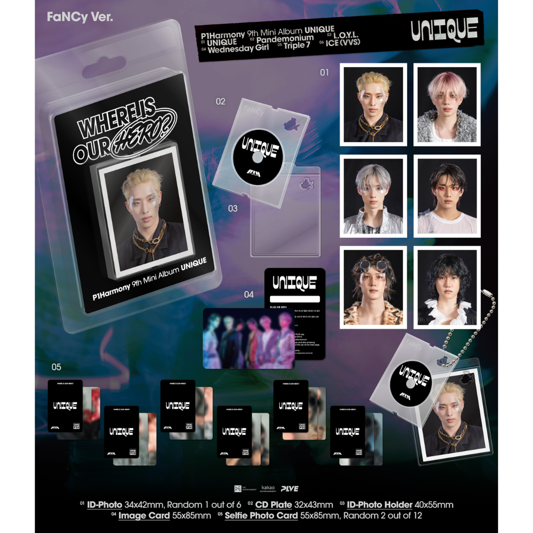 (PRE-ORDER) P1HARMONY - 9TH MINI ALBUM [UNIQUE] (FANCY VER.) (6 VERSIONS) RANDOM - LightUpK