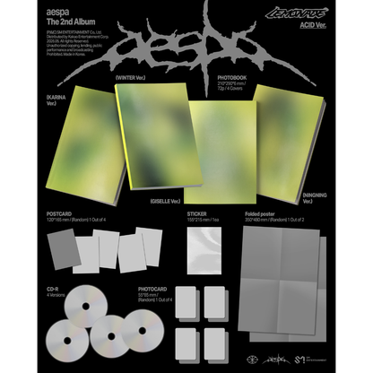 (PRE-ORDER) AESPA - 2ND ALBUM [LEMONADE] (ACID VER.) (4 VERSIONS) RANDOM - LightUpK