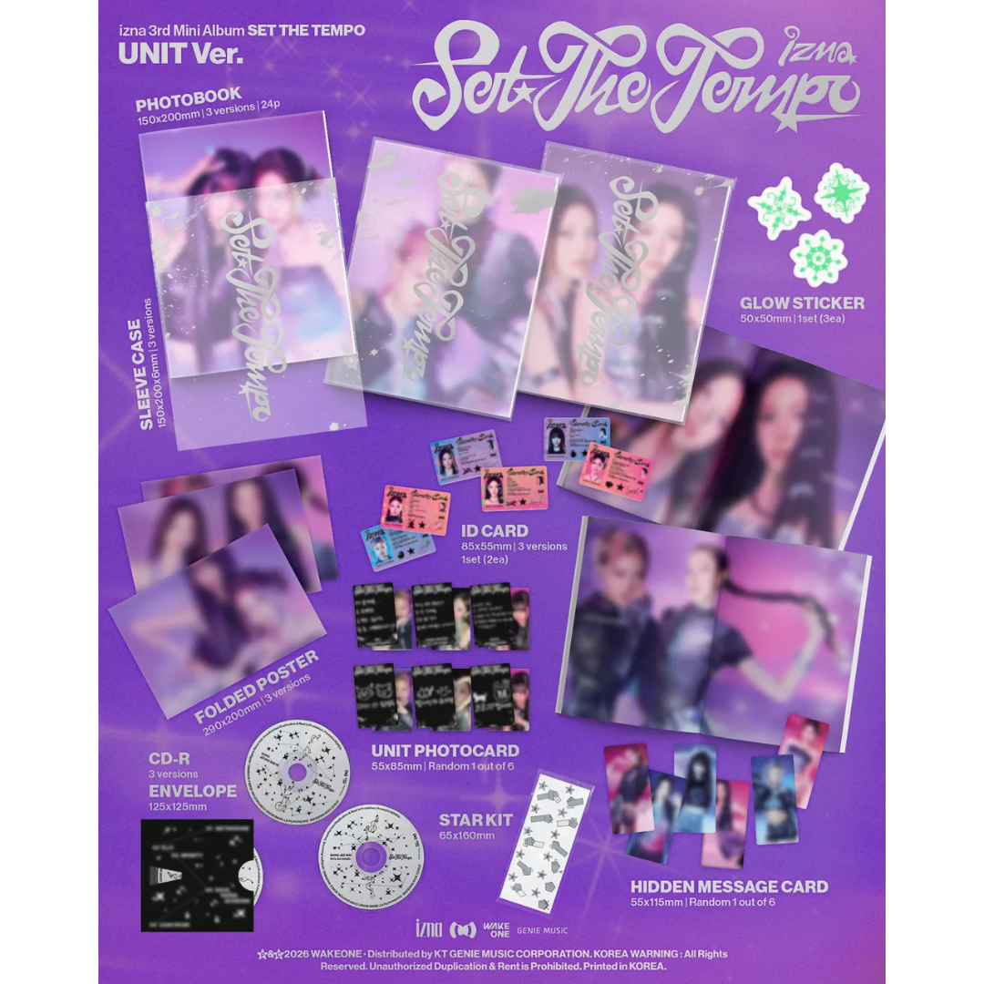 (PRE-ORDER) IZNA - 3RD MINI ALBUM [SET THE TEMPO] UNIT VER. (3 VERSIONS) RANDOM - LightUpK