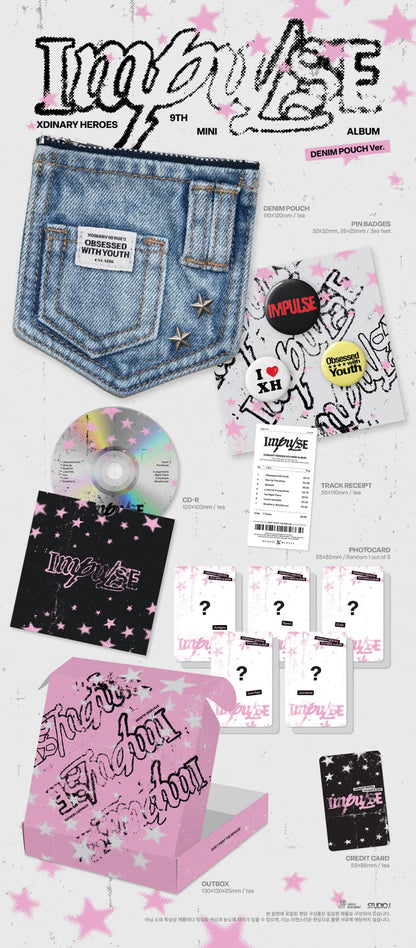 (PRE-ORDER) XDINARY HEROES - 9TH MINI ALBUM [IMPULSE] (DENIM POUCH VER.)